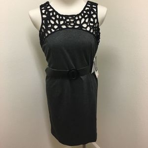NWT Julian Taylor New York charcoal gray dress